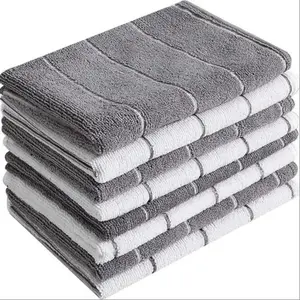 4pcs Wide Striped Cleaning Cloth Set, Super Absorbent Reusable Quick Dry Soft Cleaning Cloths, Durable Household Essentials