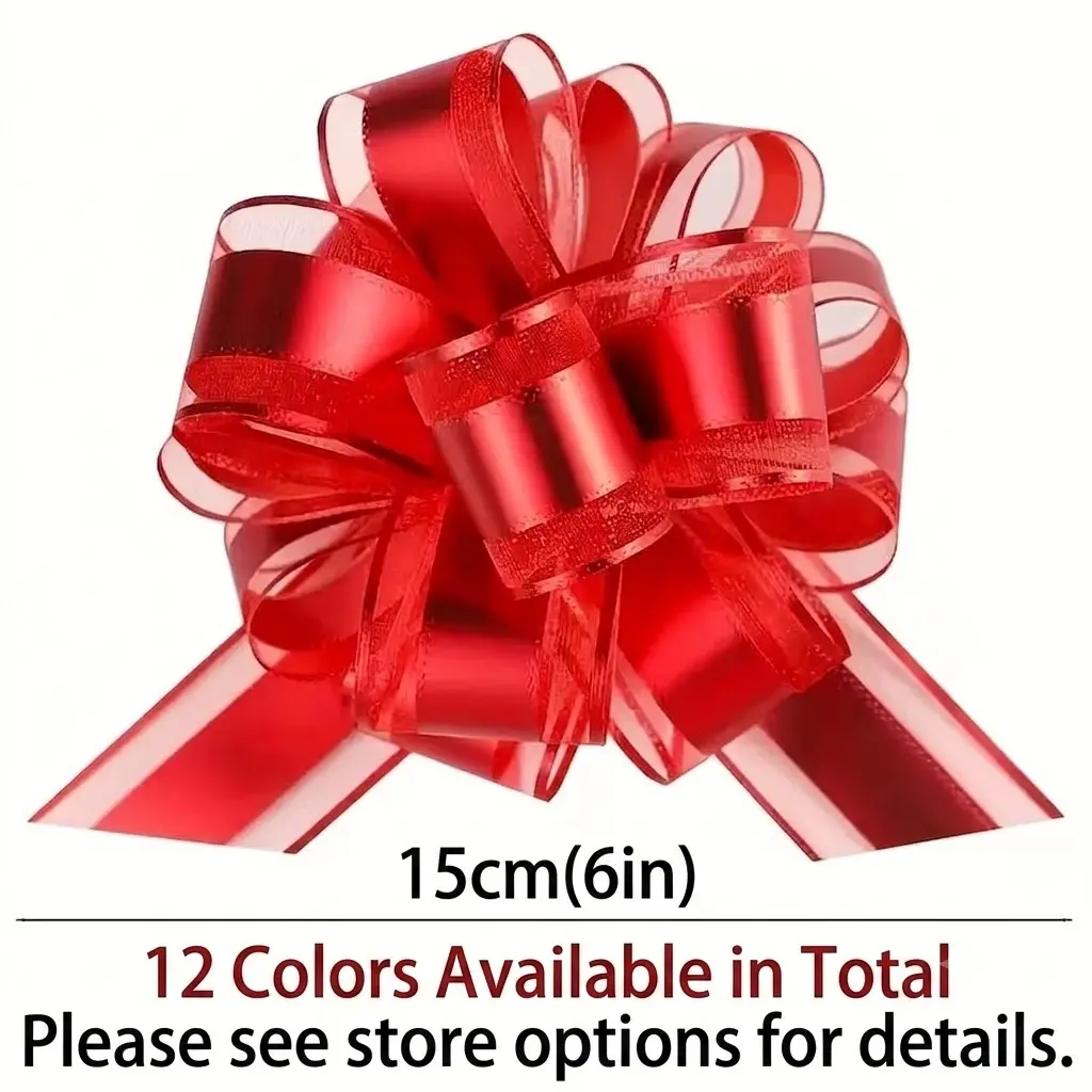 6" Large Pull Bows (10pcs/Package) - Home & Festive Supplies, Creative Gift Packaging, Gift Wrapping Supplies, Decor for Christmas Tree, Wedding, Floral