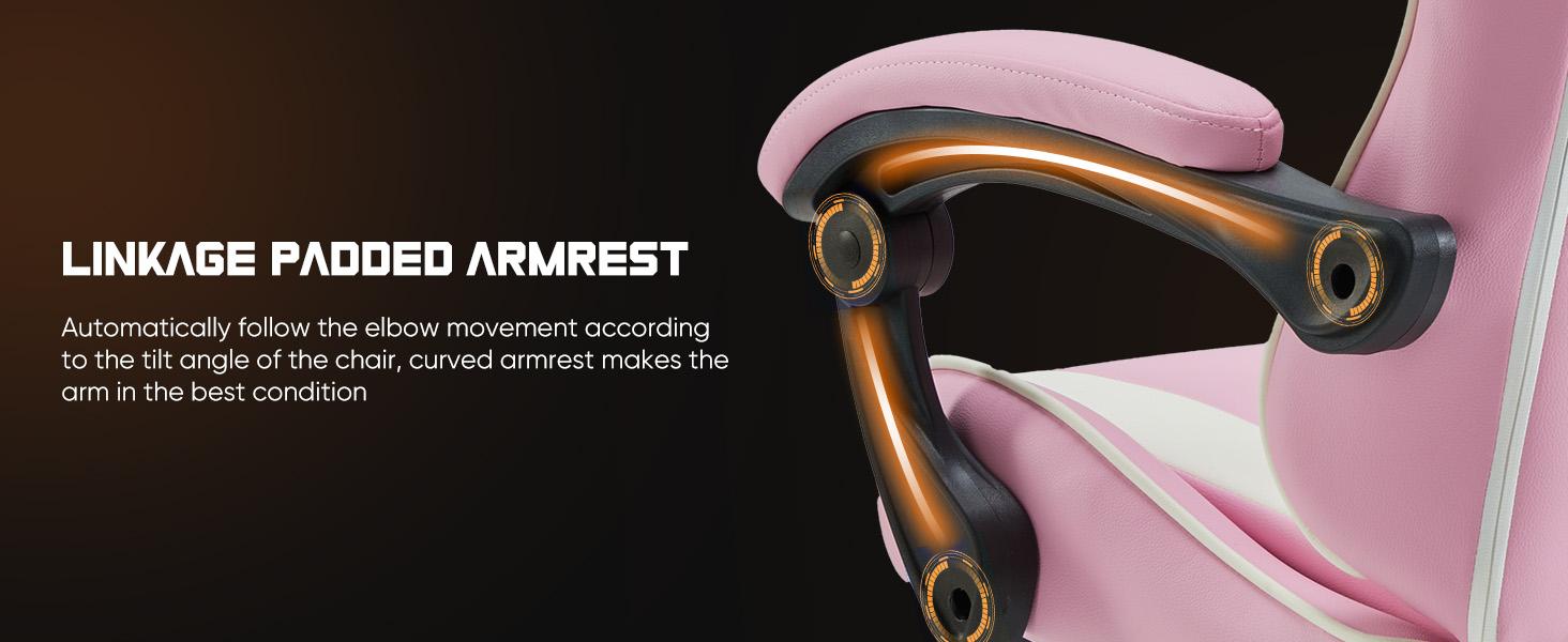 Gamig Chair Desk Chair - with Footrest and Lumbar Support, PU Leather Recliner with Headrest, Fixed Up Armrest, Height Adjustable with 360° Swivel,