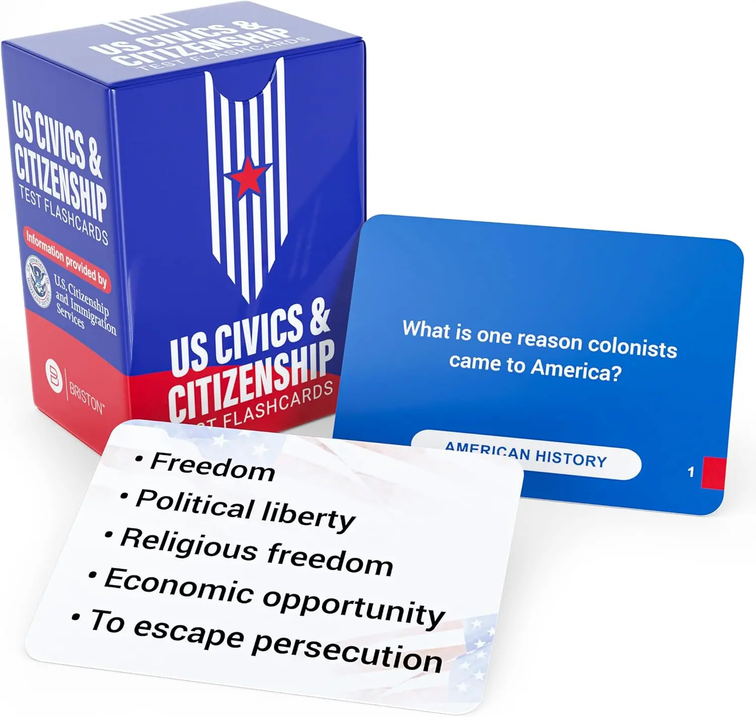 US Citizenship Test Flash Cards – 130 Civics Questions for Naturalization | Back to School civics study cards for adult education, classrooms and students preparing for the US naturalization test