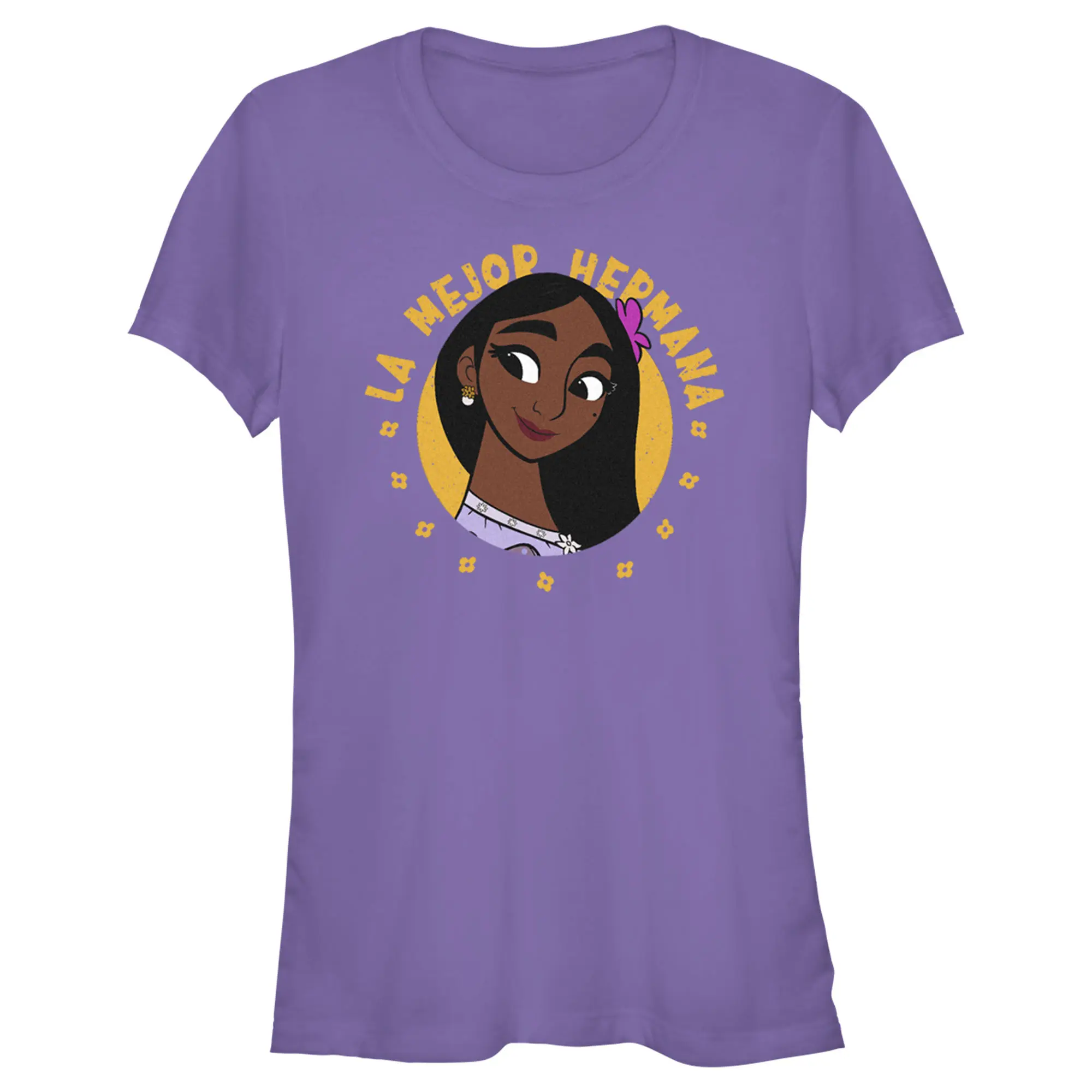 Juniors Womens Encanto Isabela La Mejor Hermana Portrait T-Shirt