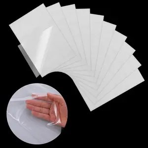Iron on Adhesive Sheets, 10 PCS Double Sided Easy-Iron Permanent Fusible Patch Fabric Glue Press-On Patch Iron on Tape Fusible Interfacing for Sewing Heat and Bond LXUEJIE