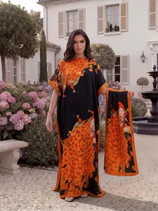 Elegant Animal Print Shawl Set, Long Robe and Scarf, Sun Protection, Beachwear, Casual Style, All Seasons, Women's Fashion