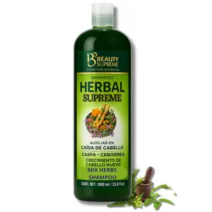 HERBAL Supreme Shampoo 33.8 fl oz Cacahuananche, Rosemary, Aloe, Neem, Horsetail, Nettle, Tepezcohuite & Natural Herbs (Cacahuananche, Romero, Savila, Neem, Cola caballo, Ortiga, Tepezcohuite)