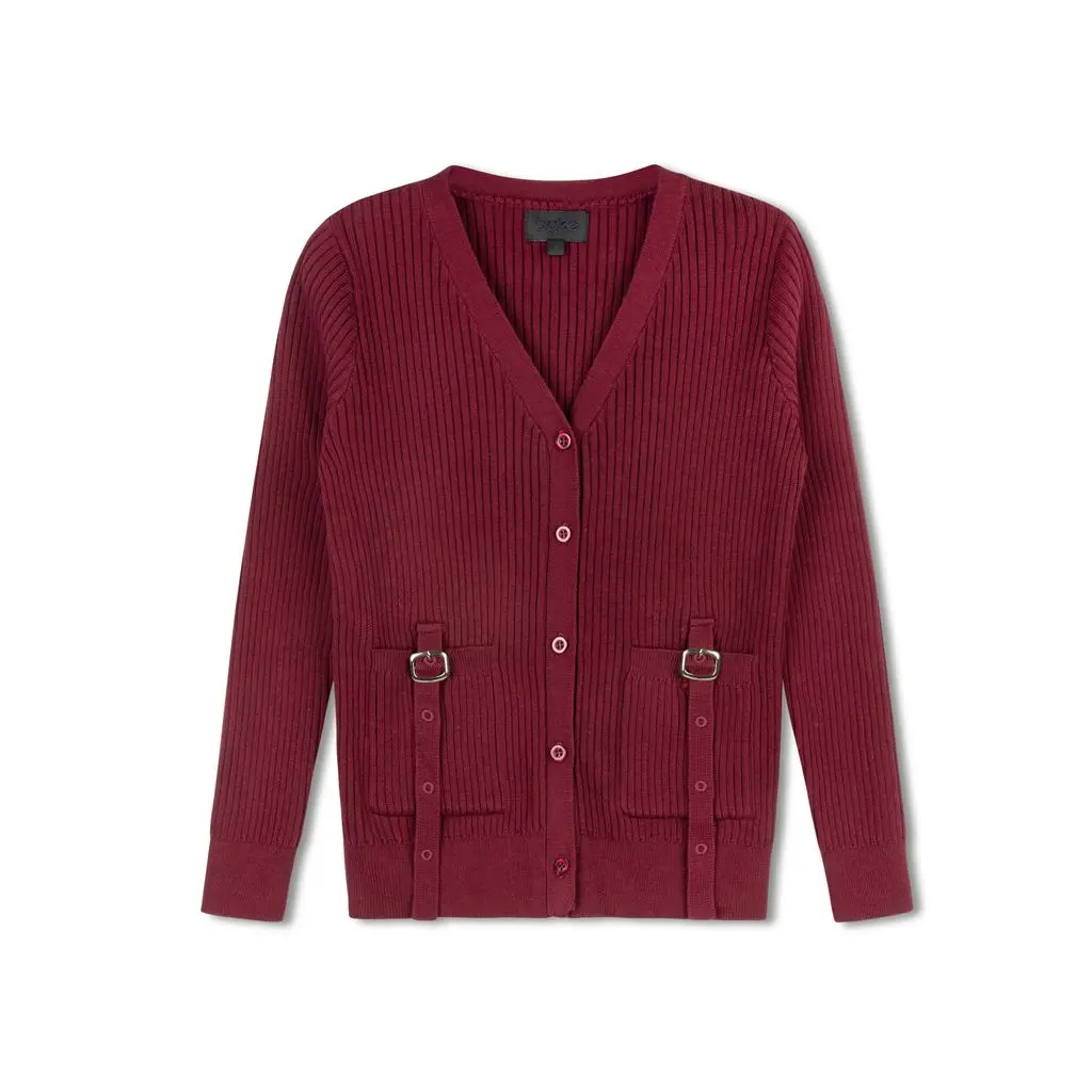 Byke – Buckle Cardigan | Wine