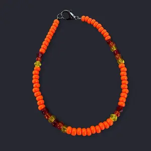 Orange Glass Bead Anklet