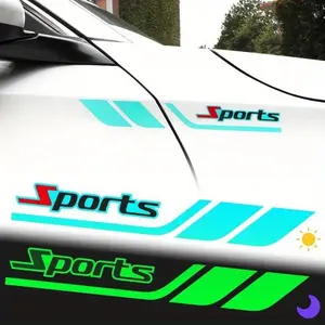 2pcs Car Fender Decorative Stickers illuminated Letters Sport Side Body Stickers Universal 30*4cm Car Exterior Protection Accessories