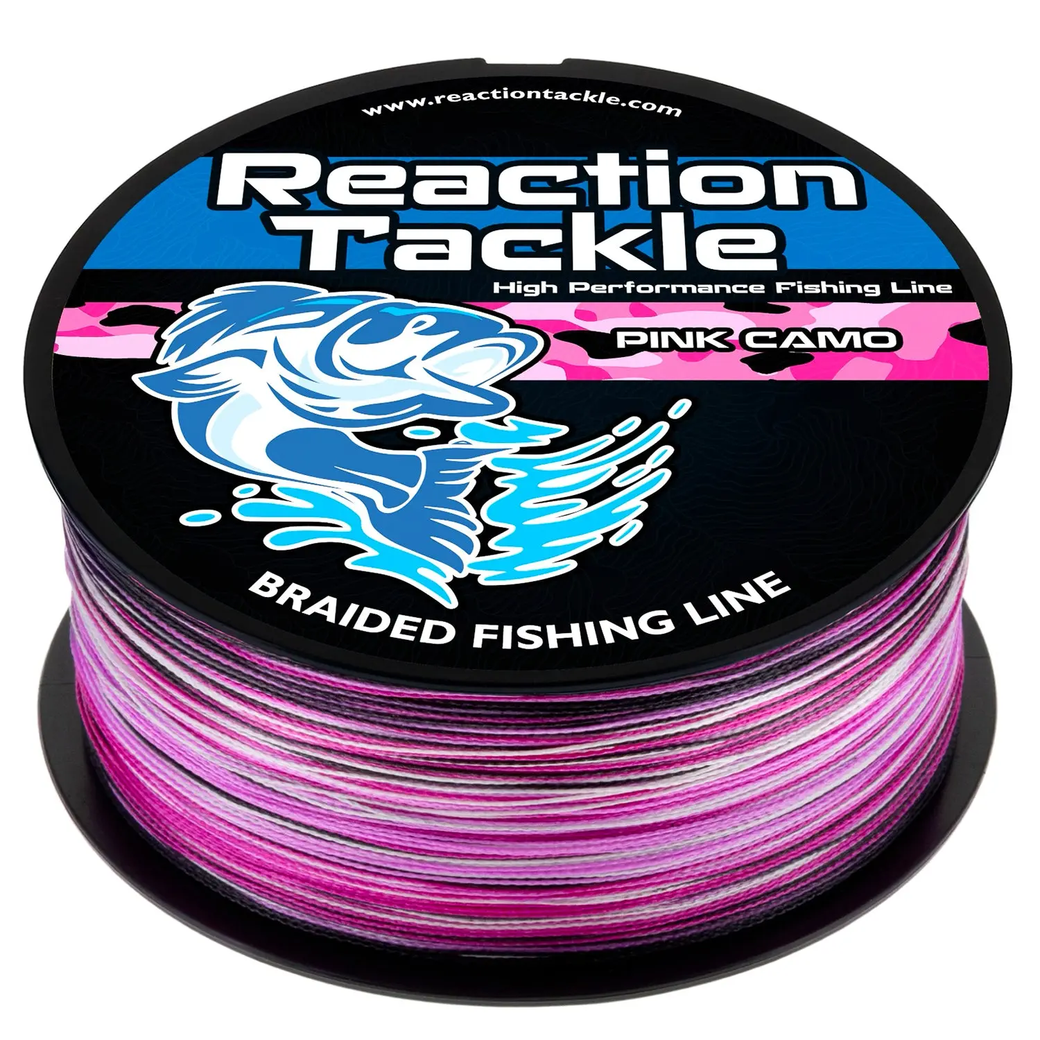 Reaction Tackle Metered Braided Fishing Line - Pink Camo - NEW Reaction Tackle Metered Braided Fishing Line - Pink Camo - NEW