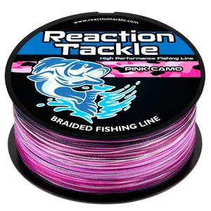 Reaction Tackle Braided Fishing Line - Pink Camo - NEW