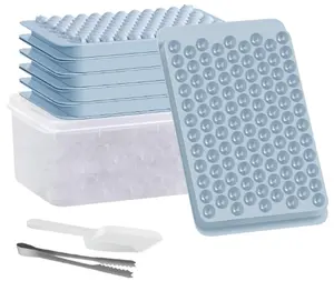 Mini Ice Cube Trays for Freezer, 5 Pack Small Ice Cube Tray with Lid and Bin