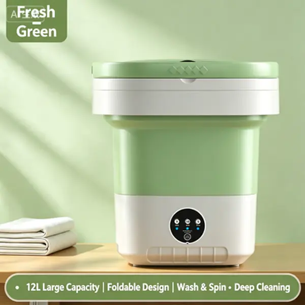 Foldable Portable Washer、12L Mini Washing Machine、Intimates Separate Wash、Personal Hygiene、Travel Laundry、Dorm Essentials、Compact Underwear Washer