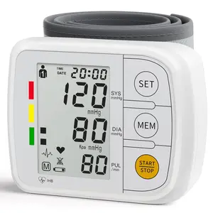 Ziqing Wrist Blood Pressure Monitors for Home Use Blood Pressure Machine with Bp Cuff 5.47-7.68", Voice Broadcast, 2x120 Memory, Measurable Board Carrying Case and AAA Battery Bp Monitor(White)