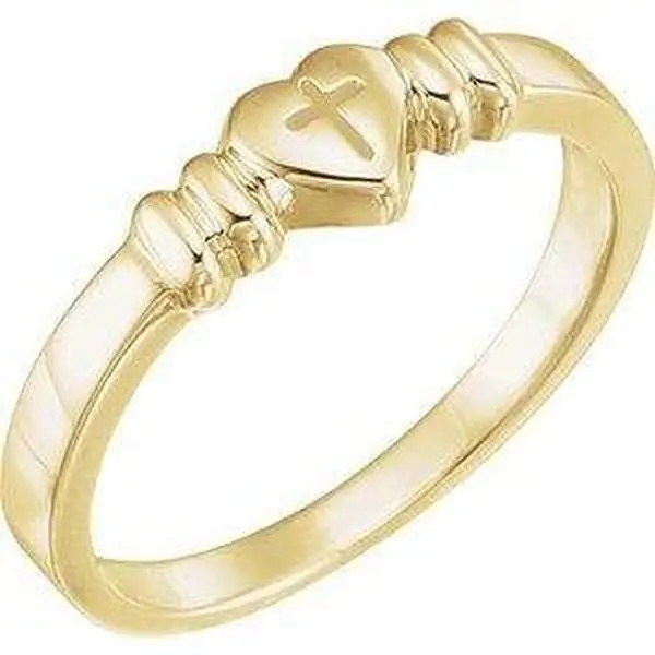 6 Heart & Cross Chastity Ring