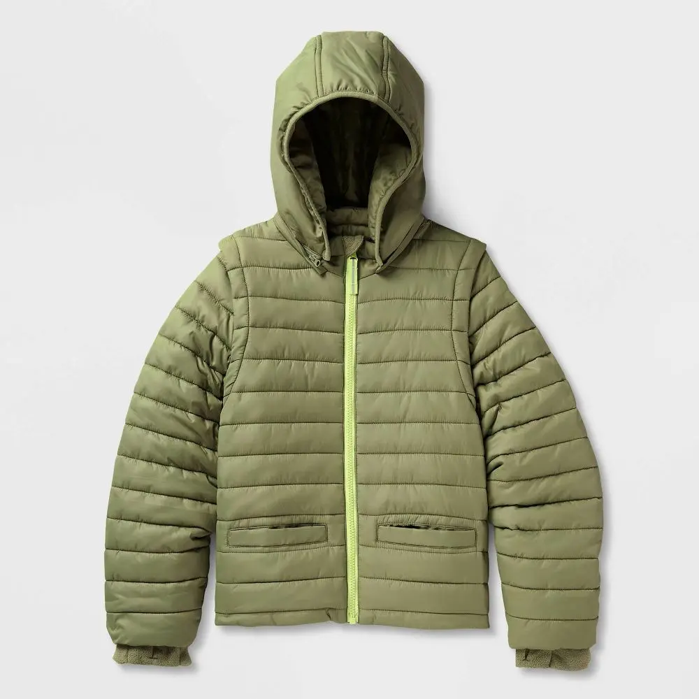 Kids' Adaptive Hooded Puffer Jacket - Cat & Jack
