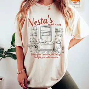 Comfort Colors Nesta Archeron Shirt, Acotar SJM Velaris Shirt, Bookish Crewneck, Women's Letter Print Short Sleeve Tee, Gift For Mom