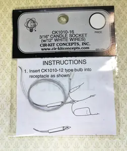 Cir-Kit 3/16" Candle Socket with Wire for Bi-Pin Bulbs 1:12 Scale Dollhouse Miniature