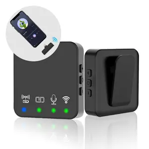 Wireless Lavalier Microphone Professional Video Audio Recording Noise Reduction Stable Transmission 6 Hours Long Working Life Compatible with iPhone Android Camera For Vlog Live Interview Clip Receiver