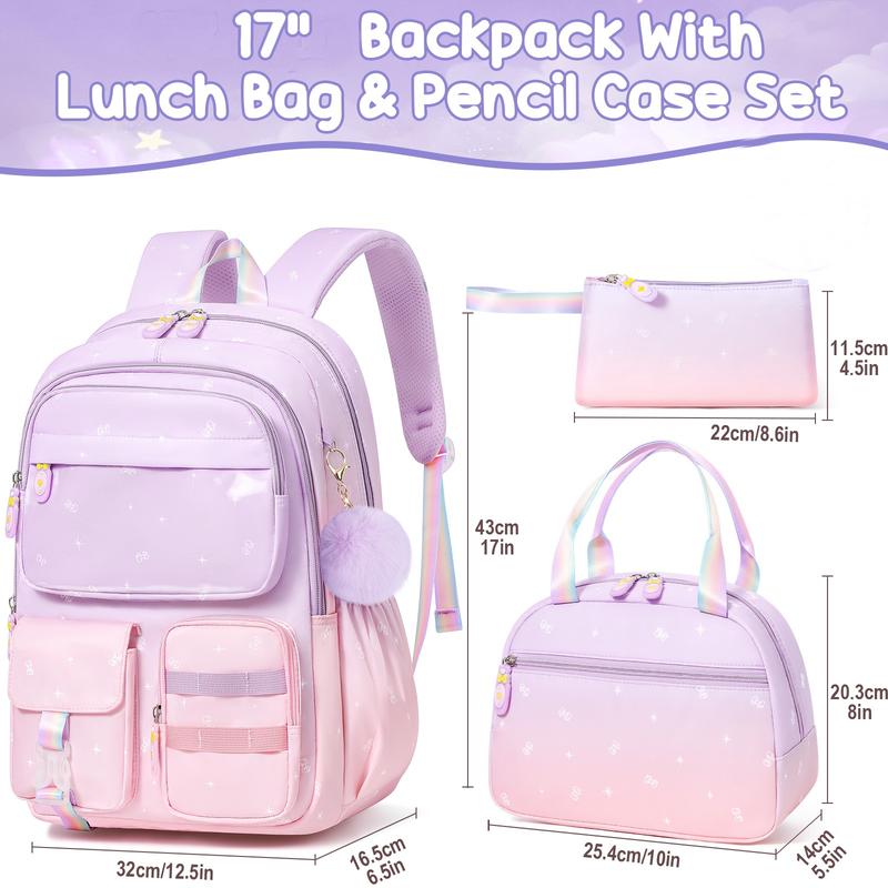 Product Introduction of Fimibuke Waterproof Clear Backpack 3PCS Set with Lunch Box & Pencil Case – Lightweight School Backpack Stadium Approved for Elementary, Middle & High School Students TikTokShopBacktoSchool 24