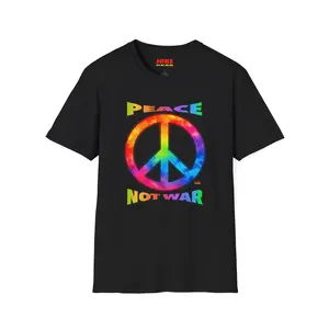 Peace NOT War T-Shirt — Tie-Dye Peace Symbol Retro Graphic Tee