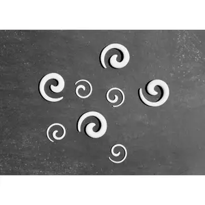 White Acrylic Spiral Taper Earrings – Gauged Ear Jewelry Set