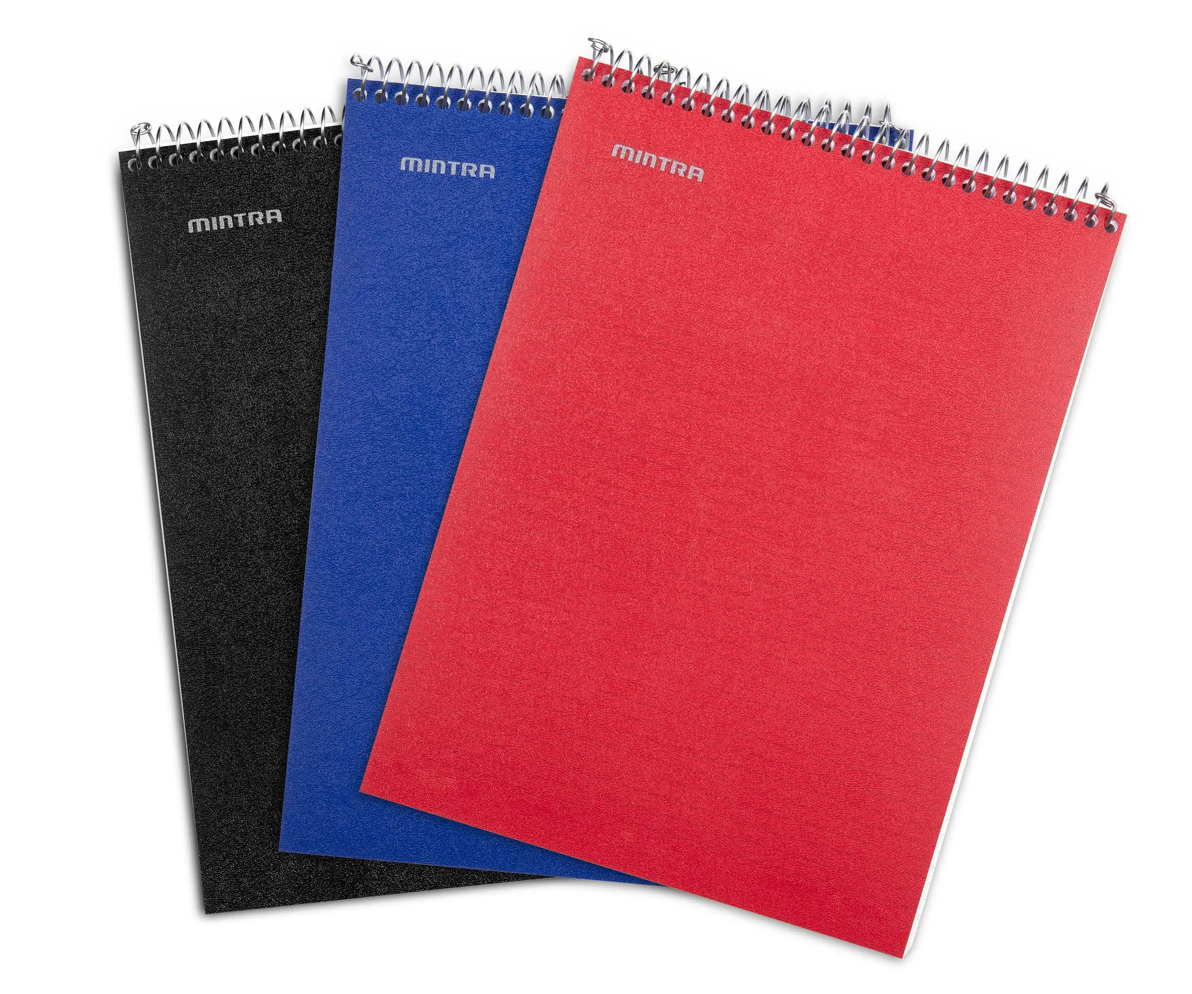 Top Bound Spiral Notebook (Black, Blue, Red, College Ruled 3pack)