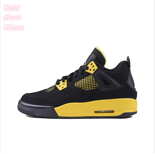 Black Yellow Two Tone Suede Mid Top Basketball Shoes Yellow Grid Hardware Matching Midsole Retro Cushioned Street Sneakers Unisex Trend Footwear
