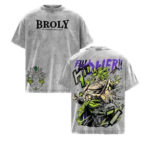 Broly The Legendary T-Shirt Anime Vintage Washed Graphic Tee DBZ Streetwear Heavy Cotton Shirt for Anime Fans Men Women Gym Pump Cover