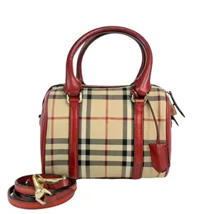 Pre-owned BURBERRY Fabric Crossbody Bags Signature Logo Small Boston Shoulder Bag Crossbody