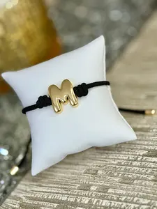 Bracelet Black Initial Knot