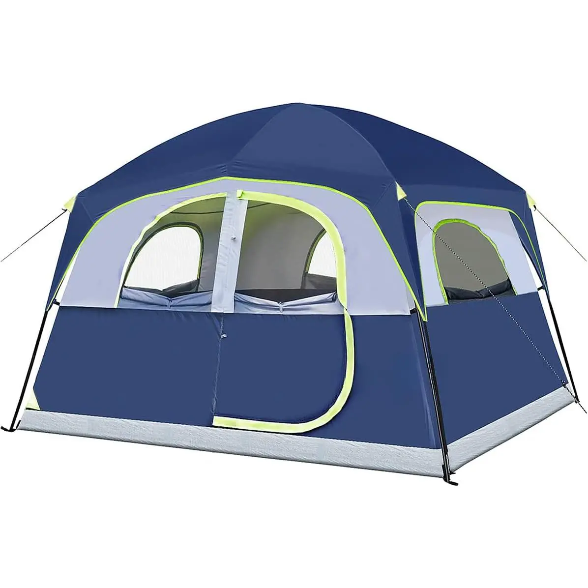 Tents 6 Person Waterproof Windproof Easy Setup,Double Layer Family Camping Tent with 1 Mesh Door & 5 Large Mesh Windows -10'X9'X78in(H)