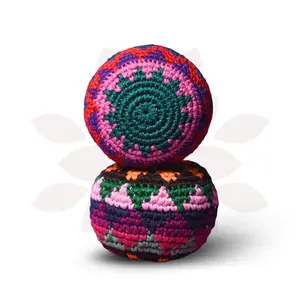 Crochet Multicolor Hacky Sack Stress Ball | Bocce Ball - Guatemala Handmade Gifts Handmade Crafts