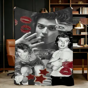Joseph Qunn Collage Printed Flannel Multifunctional Blanket, Suitable for All Seasons, Lightweight And Easy to Pack, Durable And Aesthetically Pleasing. It Can Be Used As a Nap Blanket Or a Warm Blanket, Meeting The Needs for Office, Bed