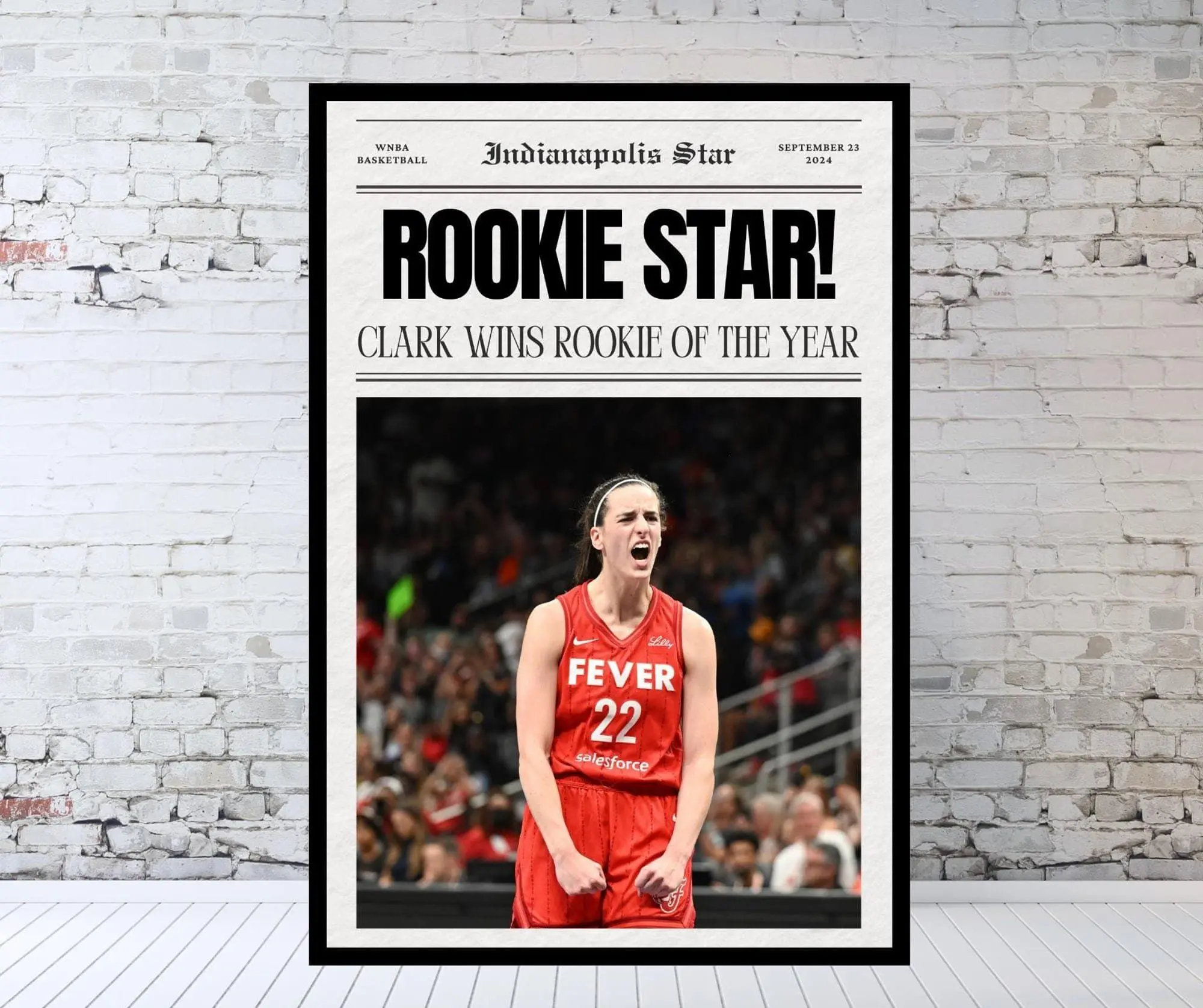 Caitlin Clark, Indiana Fever, Rookie of the Year Poster( Unframed - Print Only )