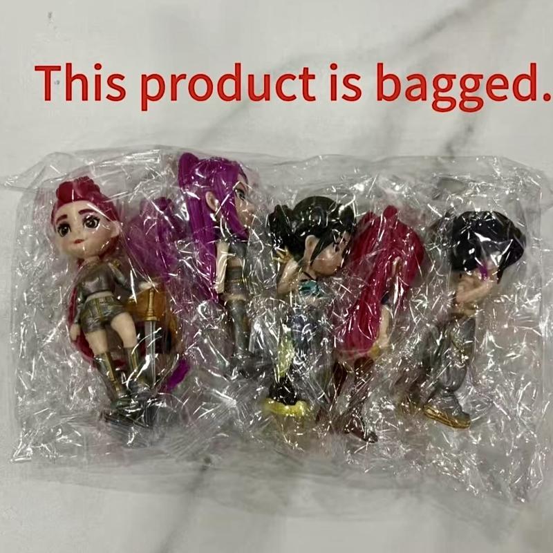 KPop Figurine Set 6-Piece Anime Model Toys for Home Collections Office Desk Display Perfect Gift for Boys and Girls