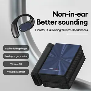 Narshton Ear Buds-Headphones Bluetooth with Dual-Fold Design,Noise Isolation-145H Playtime Wireless Earbuds Bluetooth 6.0,Waterproof & Sweatproof Wireless Headphones, Headset Ideal Traveling Gadgets & Electronic Gifts for Men and Women AC530 For Monster t