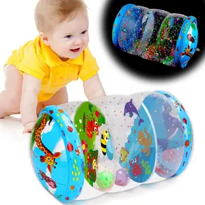 Summer Spring Gift Crawling & Walking Baby Toys 6-12 Months Glowing Jumbo Inflatable Rolling Infant Toy 7 8 9 10 12-18 Month Old Tummy Time Sensory Development Light Up Toys for 1 2 Year Old Boy Girl Birthday Gifts