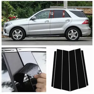 For Mercedes-Benz ML Class W166 2012-2015, 6PCS Window Trim Covers Center Film Column B C Pillar Posts Sticker Accessories