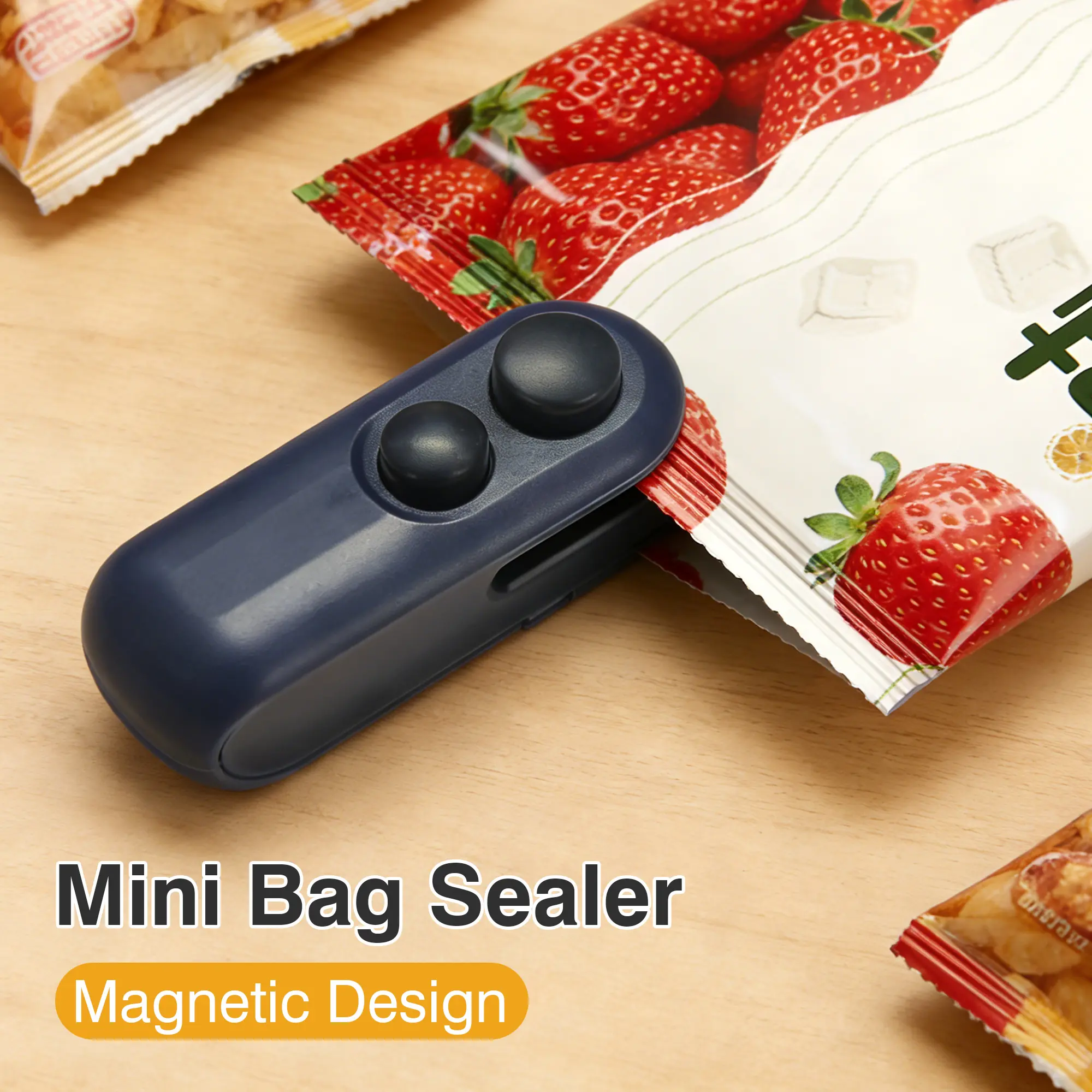 1 Count Rechargeable Mini Heat Sealer & Cutter, Mini Bag Sealer, Small Package Sealer for Chip Snack, 2 in 1 Design Seals and Cuts in One Pass