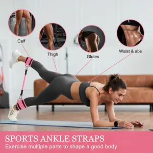 6 pcs Adjustable AnkleBands Resistance Bands for Women & Men ,Workout Equipment for Leg and Hip Training , AnkleStrap with Exercise Bands and TPE Band
