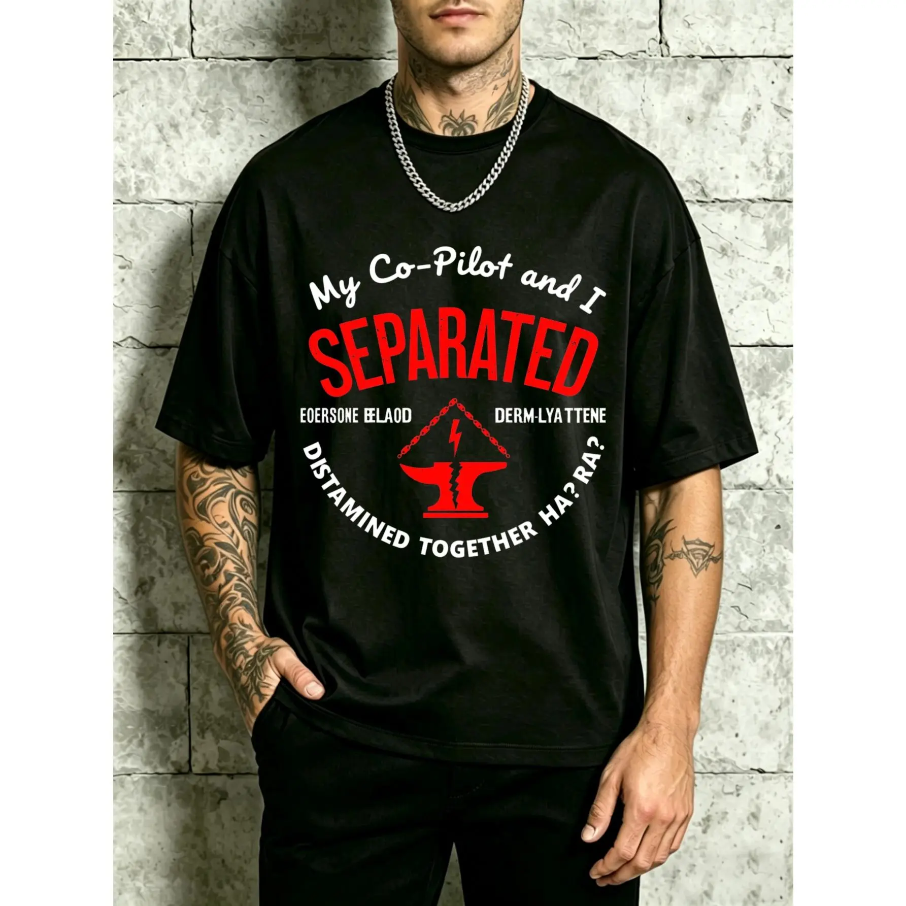 Men’s casual T-shirt featuring a “Co-Pilot by My Side” split‑design print—perfect for everyday wear and an ideal gift for friends., moisture-wicking, street casual look, for men, daily wear, Denver PrideFest