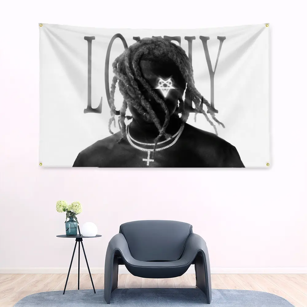 Destroy Lonely, Ken Rapper & Carson Themed Cotton-Linen All Over Full Print Wall Tapestry - 80x60in, Multi-Size, Strong, Long-Lasting, Machine-Washable, Indoor/Outdoor Modern Home Decor for Living Room, Bedroom Hanging
