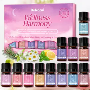 Benatu Wellaness Harmony Essential Oil Blend Set for Home Care, Candle Making, Diffuser, Humidifiers - Luxury Aromatherapy Diffuser Oil 12Pcs