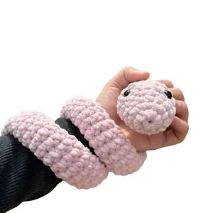 Pink Snake Soft Crochet Plushie - Soft Plush Toy