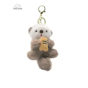 Cute Otter Fuzzy Keychain Pendant & Bag Accessories, Animal Lover Gift Idea, Perfect for Bags & Backpacks, Unique Design for Daily Use
