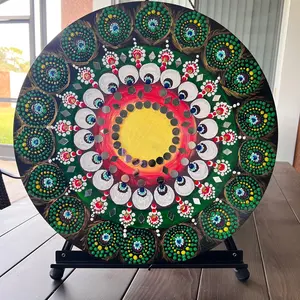 Mandala painting on wooden canvas