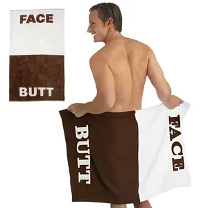 KOVOT Face/Butt Towel | 100% Cotton Beach or Bath Towel 30" x 56" | Practical & Novelty Gift