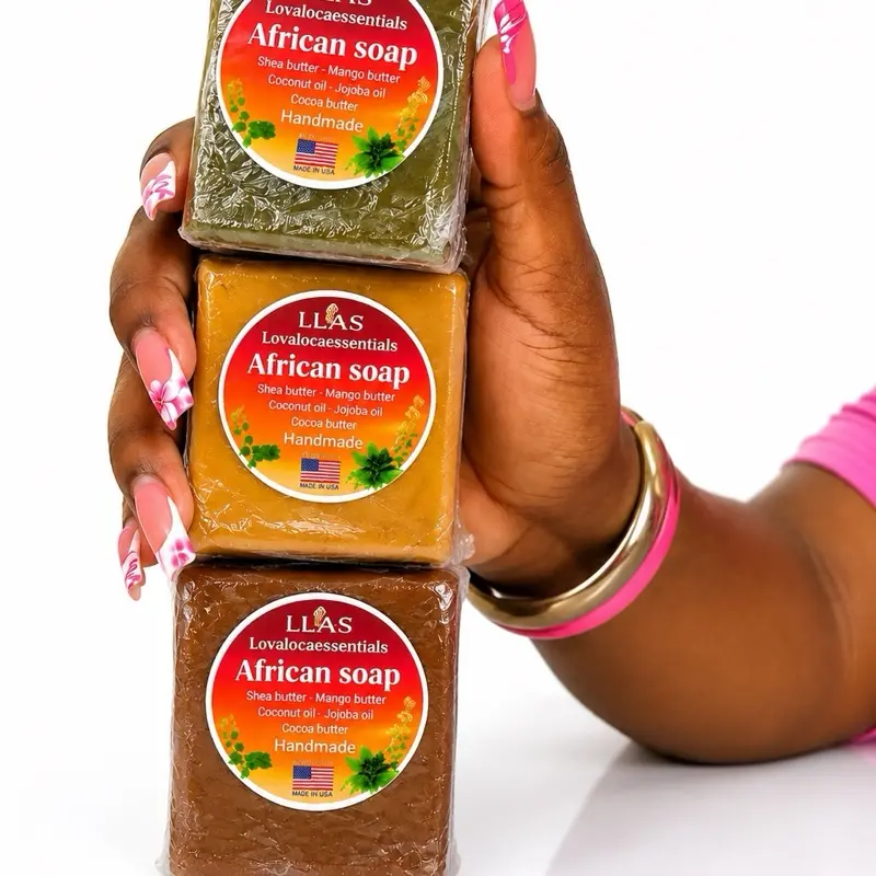 3 pcs soap African  engredient ;shea butter ,mango butter ,jojoba sweet almond  coconut oil