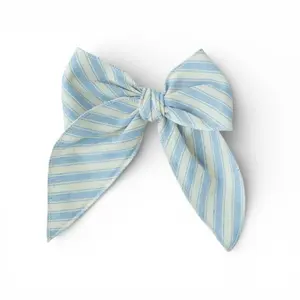 Robin Egg Stripe - Darling Hair Bow