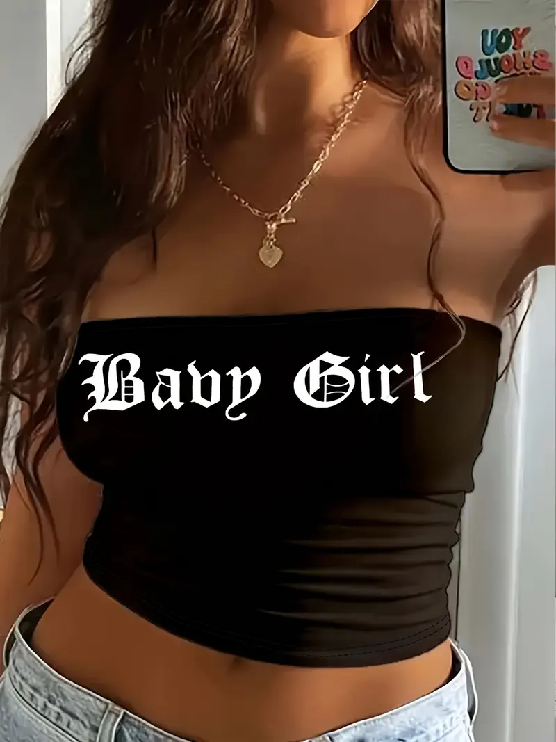 Women's Off-Shoulder Tube Top Sun and Moon Graphic Crop Top Strapless Sleeveless Casual Summer Y2K Aesthetic Sleeveless Fitted Blouse Stretch Fabric Cute Vintage Celestial Print Streetwear Party Club Night Out Beach Vacation Everyday Wear Trendy Fashion