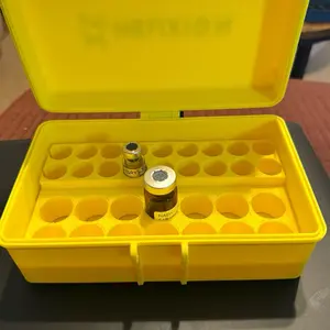 Combo case holds 10 ml (14 Vials) and 3 ml (18 vials) vials. Great for holding all your research supplies! Many colors available.